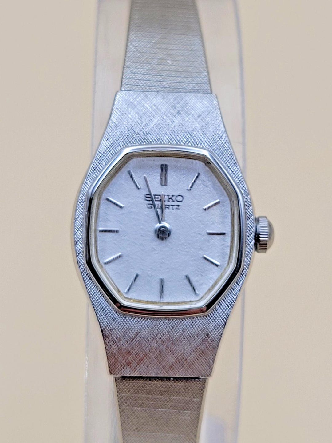 VTG Seiko Women's Quartz Dress Watch 5420-5059 Octagon Silver Tone