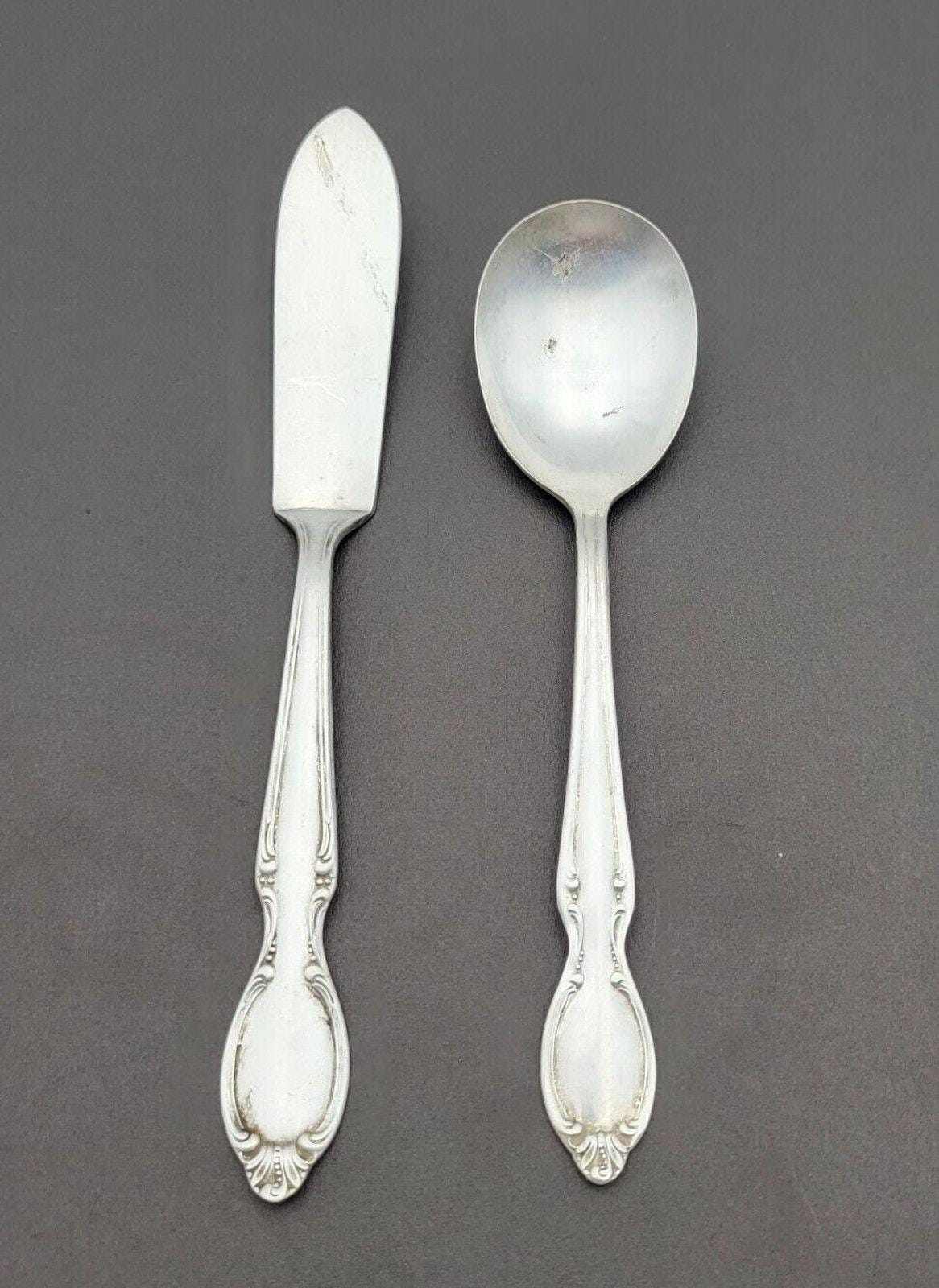 Rogers International Silverplate Set Buttermesser & Zuckerlöffel REFLECTION 1847