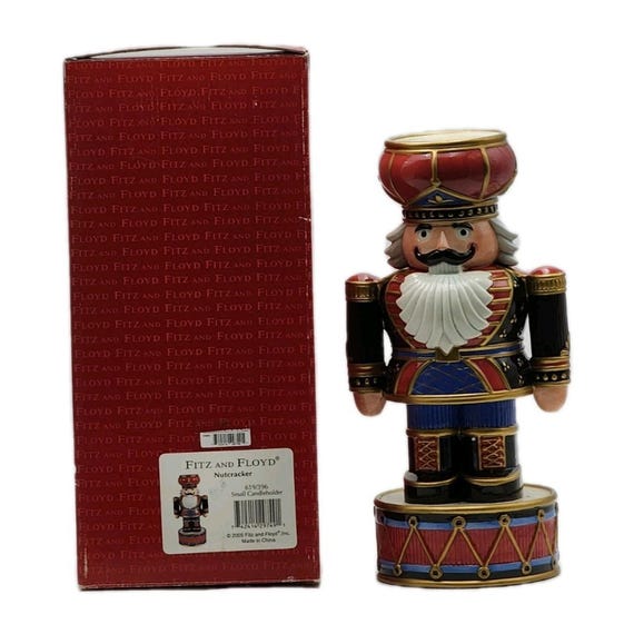 Fitz And Floyd Nutcracker Small Candleholder 13" … - image 2