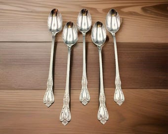 5 Oneida Distinction Deluxe Stainless HH Kennett Square Iced Teaspoons