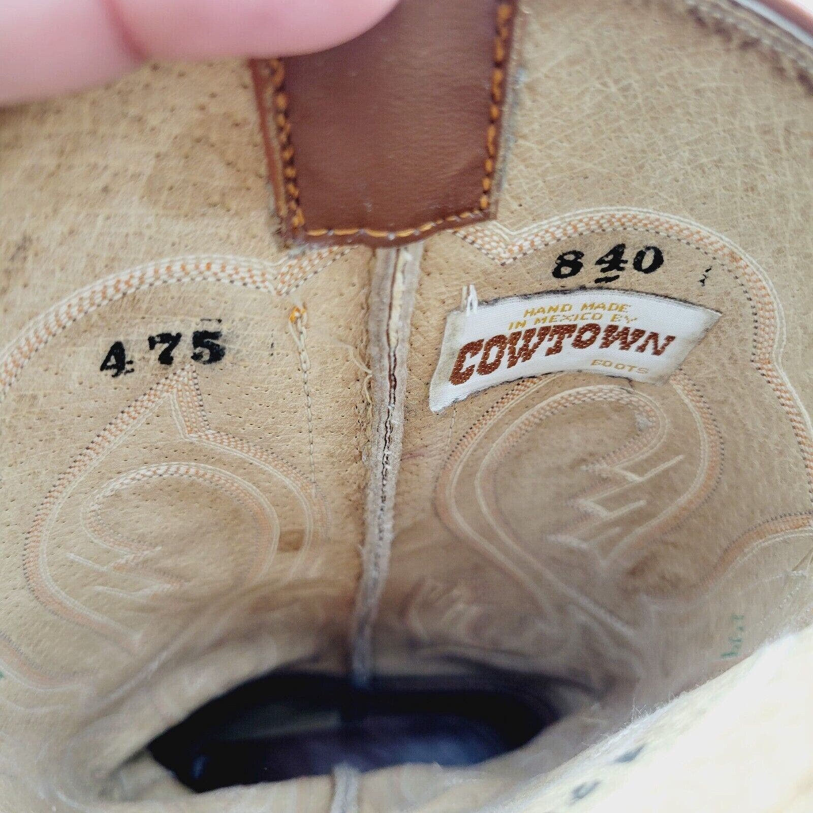 VTG Cowtown Boots Lizard Cowboy Boots Size 8 E Model Number  display picture 2