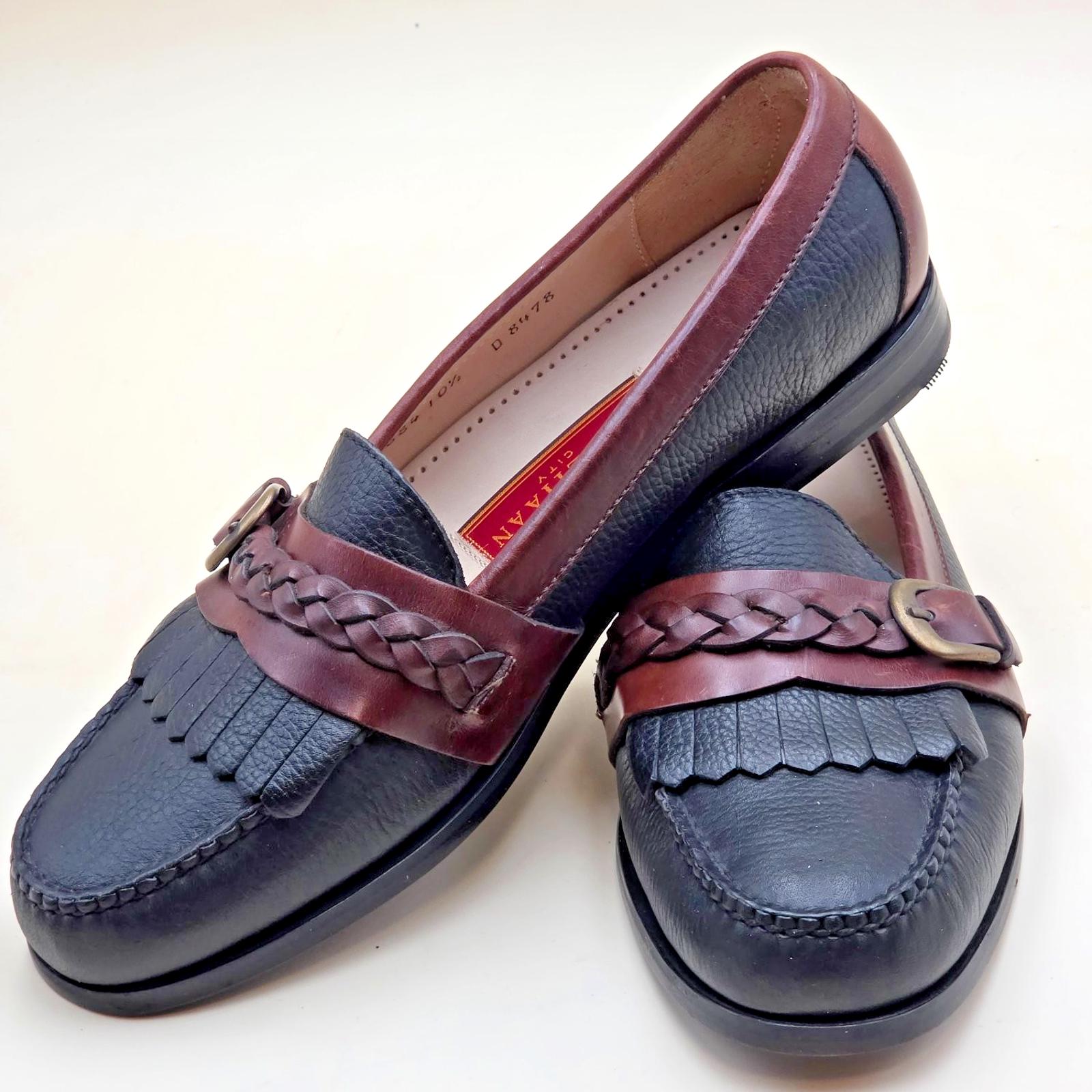 Johnston & Murphy Two-Tone Tassel Kiltie Loafers in Burgundy 