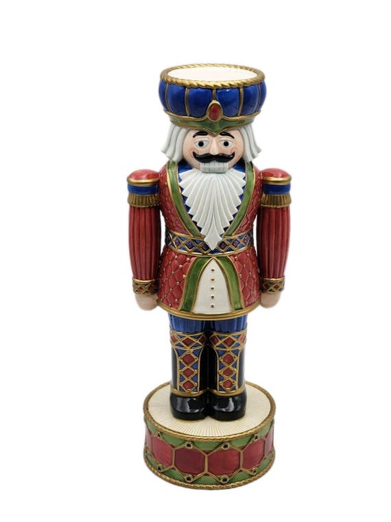 Fitz And Floyd Nutcracker Large Candleholder 16" … - image 3