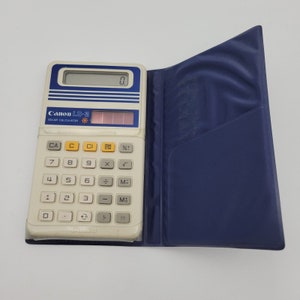 Canon LS-3 Solar Vintage Calculator Case Electronic Handheld Tested Working