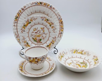 J&G Meakin England English Staffordshire Braemar 1 Set Place 5 Pcs.