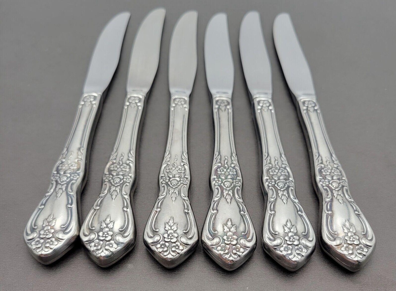 Set of 6 Oneida Knives KENNETT Square Distinction Deluxe STAINLESS ...