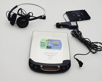 Vtg Kenwood DPC-782 Portable CD Player With Headphone & Cassete Adapter