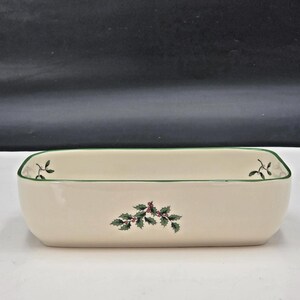 Spode Christmas Tree Cranberry Server Dish 8" Rectangular Serving Bowl XT5751-XS