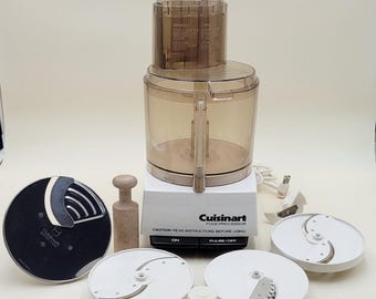 Procesador de alimentos Cuisinart DLC-7E vintage de 14 tazas con tazón ámbar y juego de discos (Japón)