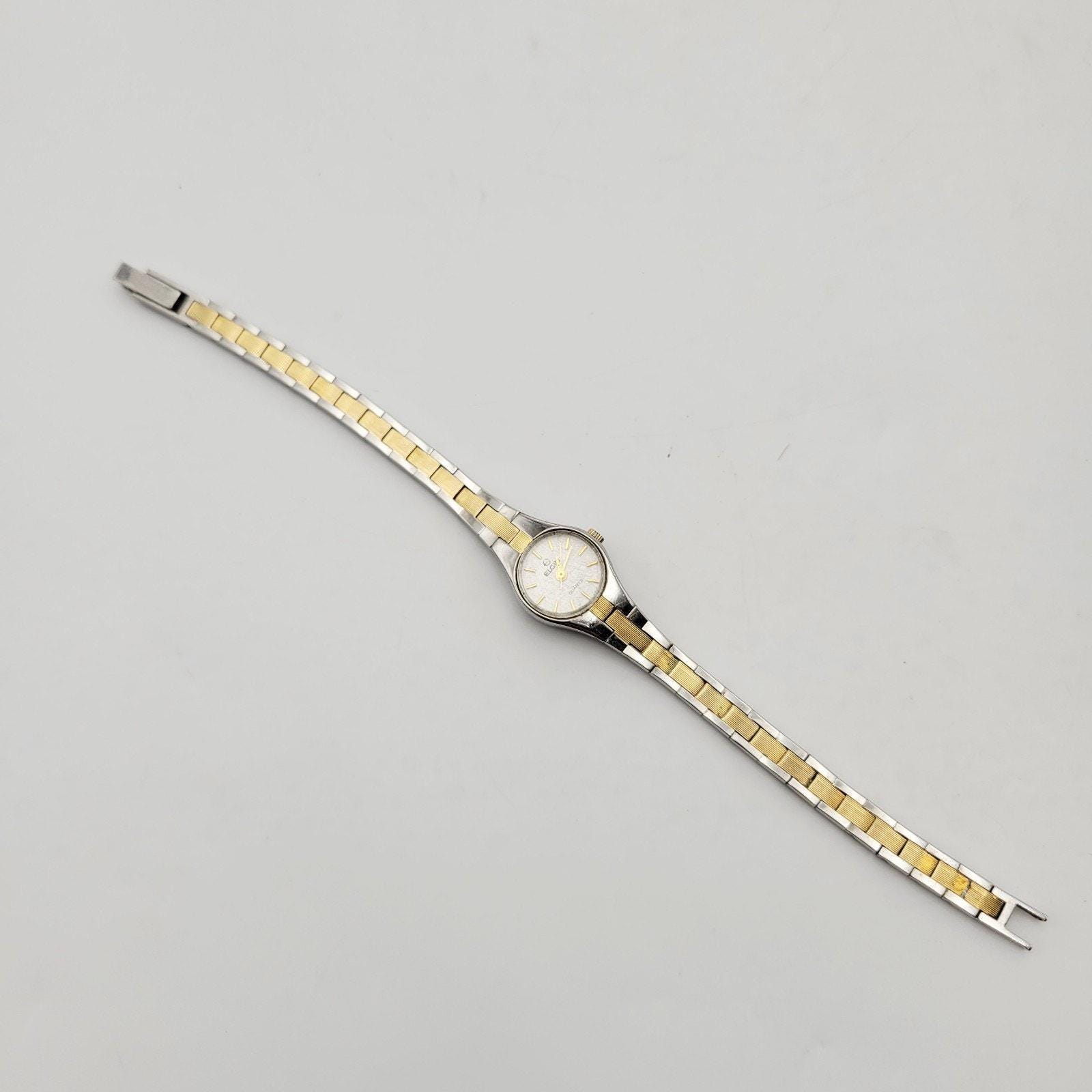 Elgin EL901-012 5Y30 Watch Woman\'s Quartz Two Tones Vintage New Battery Elgin Quartz Oval Wristwatches for sale | eBay main image 4