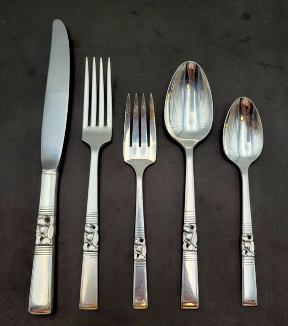 Vtg Oneida Community MORNING STAR Set of 5 Silverplate 1948