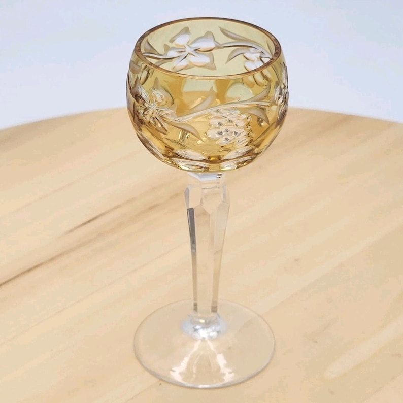 Juego de copas de cristal checo estilo bohemio vintage para licor: Copas de licor Rainbow Grapevine imagen 17