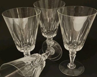 Val Saint Lambert Crystal Belgium BALMORAL Water Goblets 6 3/4&quot; Four-Piece Set