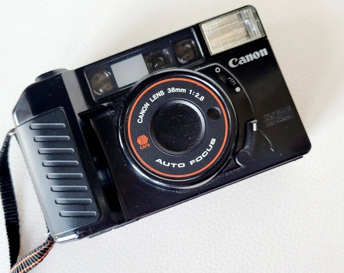 Canon Black AF35M 35mm Point & Shoot Film Camera Tested VIDEO Flash