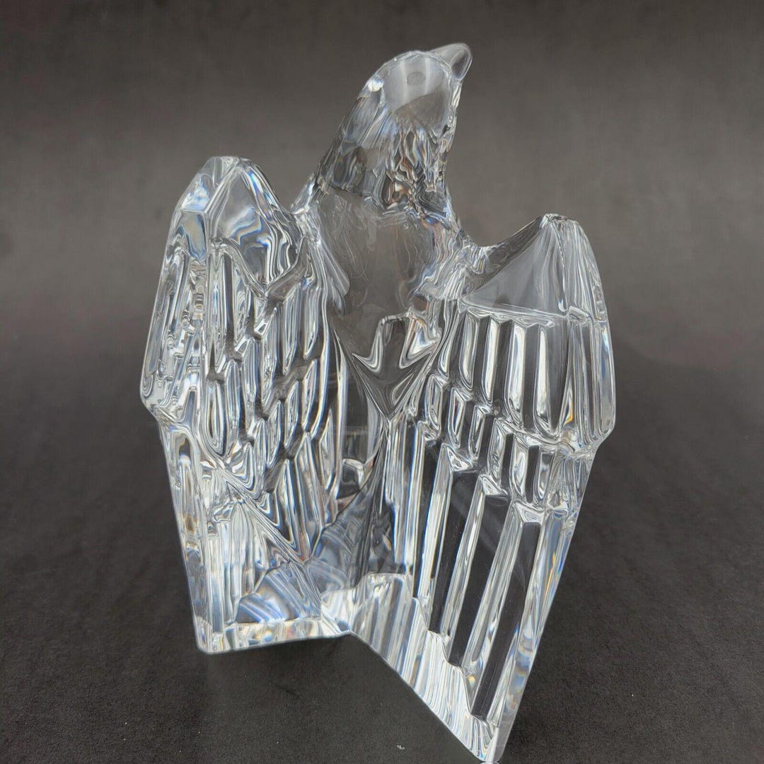 Steuben Eagle Bird Figurine Art Glass Vtg Signed Crystal Glass