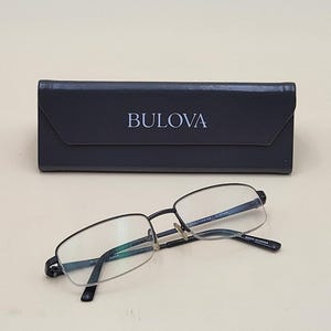 Bulova Durham Titanium Eyeglass Frames Black Rectangular 54-18-140 Vtg