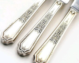 1847 Rogers Bros Ancestral Silverplate Set of 3 Dinner Knives