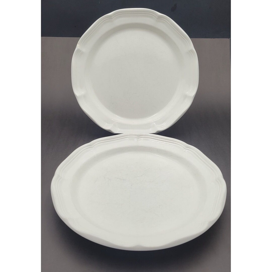 Mikasa French Countryside Dinner Plate F9000 White Scalloped Etsy