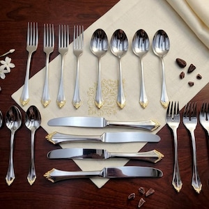 Vtg Oneida Community Golden Affection Flatware Set Gold Stainless 20pc