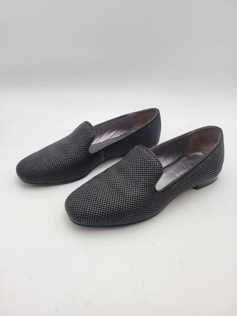 Donald J. Pliner Hazel Slip On Loafer Shoes Womens Black Embellished Suede 7.5M image 4