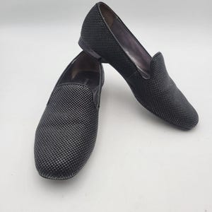 Donald J. Pliner Hazel Slip On Loafer Shoes Womens Black Embellished Suede 7.5M image 1