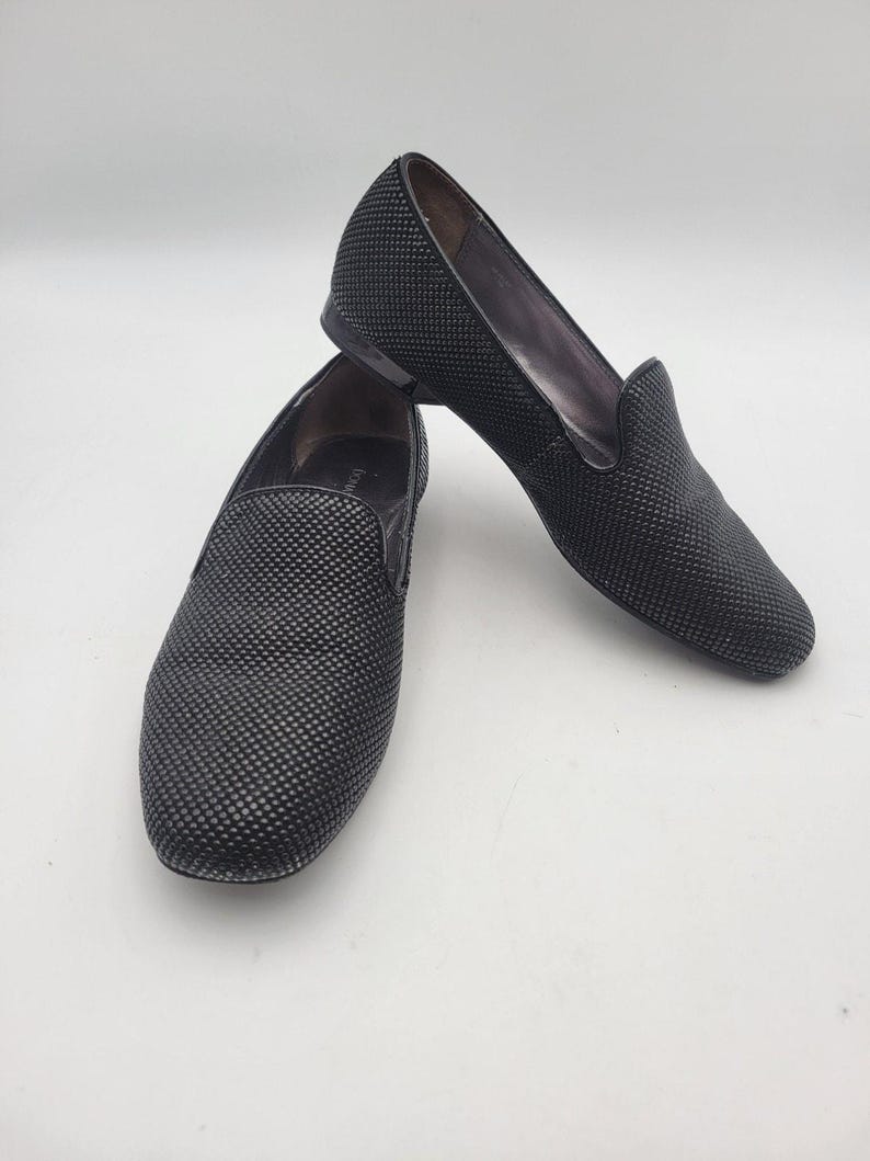 Donald J. Pliner Hazel Slip On Loafer Shoes Womens Black Embellished Suede 7.5M image 1
