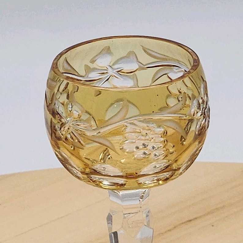 Juego de copas de cristal checo estilo bohemio vintage para licor: Copas de licor Rainbow Grapevine imagen 18