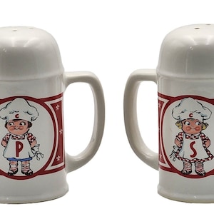 Campbell&#39;s Soup Kids Salt & Pepper Shakers 5&quot; Large VTG Fast Shipping