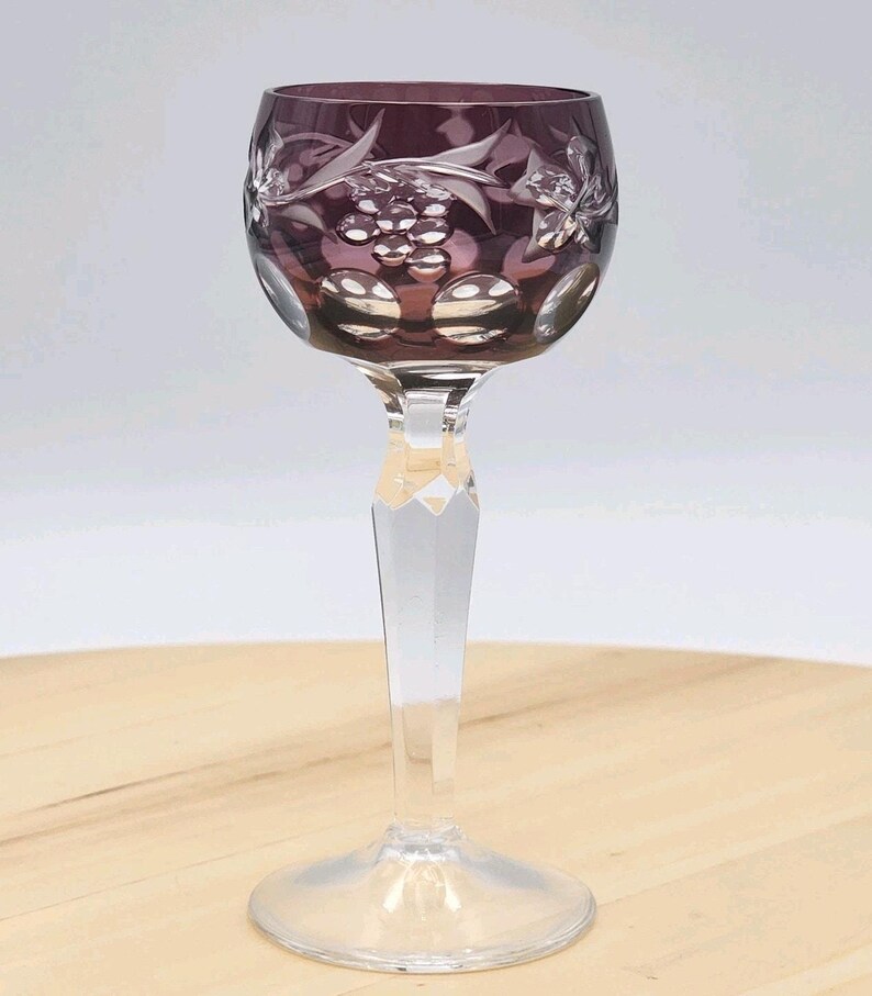 Juego de copas de cristal checo estilo bohemio vintage para licor: Copas de licor Rainbow Grapevine imagen 14