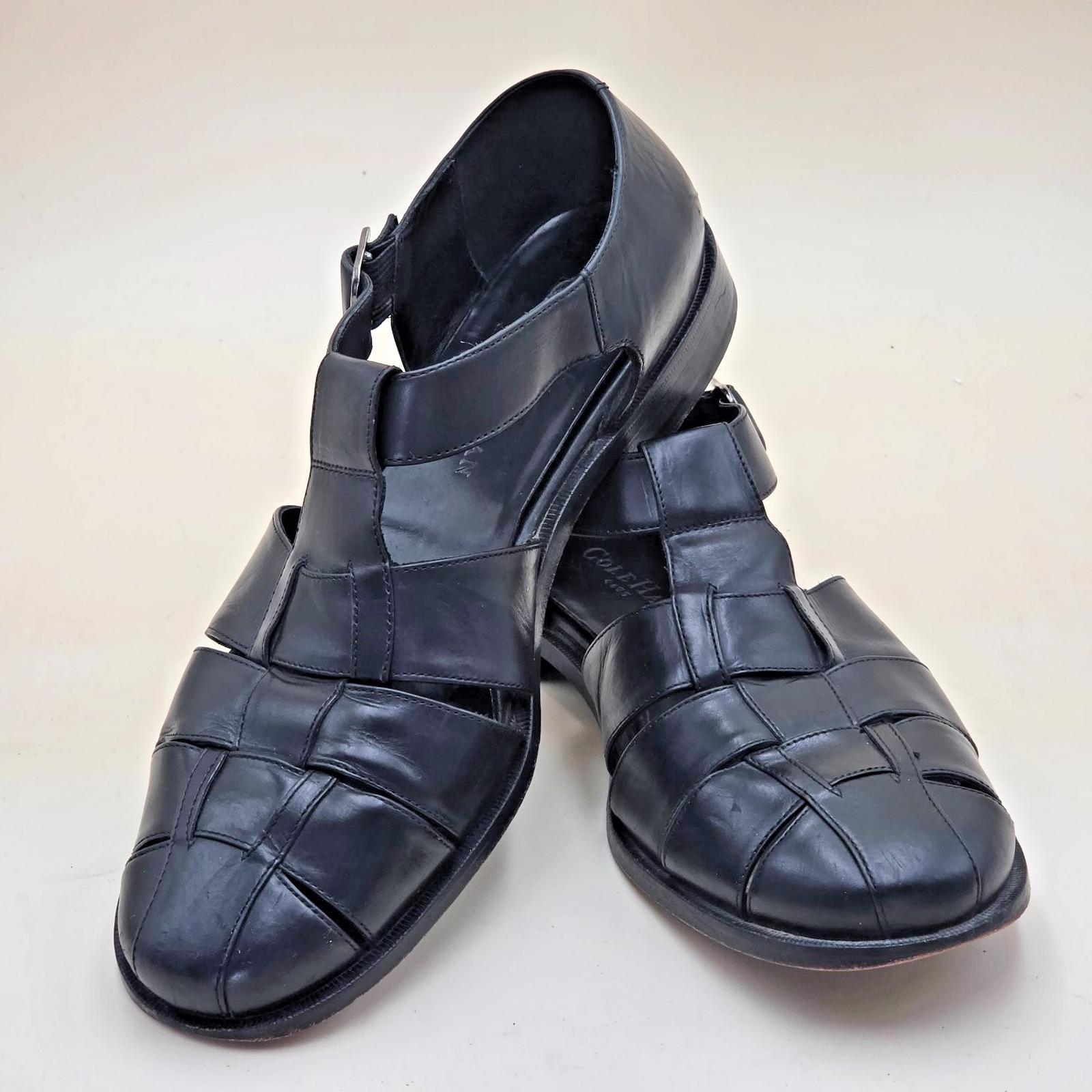Men’s Cole Haan Fisherman Leather Sandals, Size 11 W, Black Bragano Cole Haan Fisherman Sandals Leather & Fabric 11.5D  main image 4