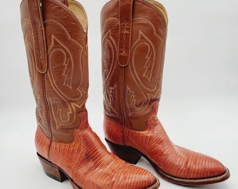 VTG Cowtown Boots Lizard Cowboy Boots Size 8 E Model Number 840 Exotic