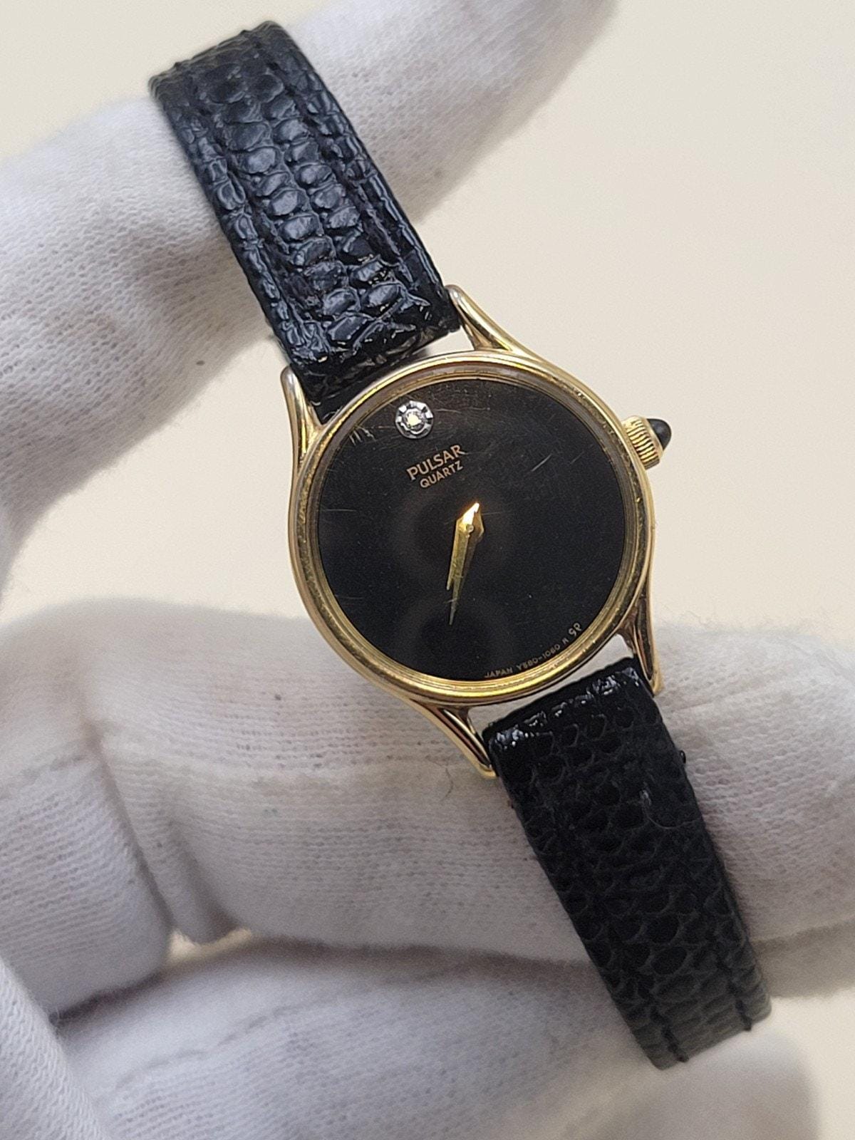 Gold and Black Pulsar Quartz Watch with Diamond Pulsar Diamond Watch - Etsy main image 3