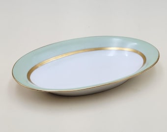 Vintage Tirschenreuth Bavaria Clyde 4245 Porzellan Ovale Pickle Dish Mint Gold