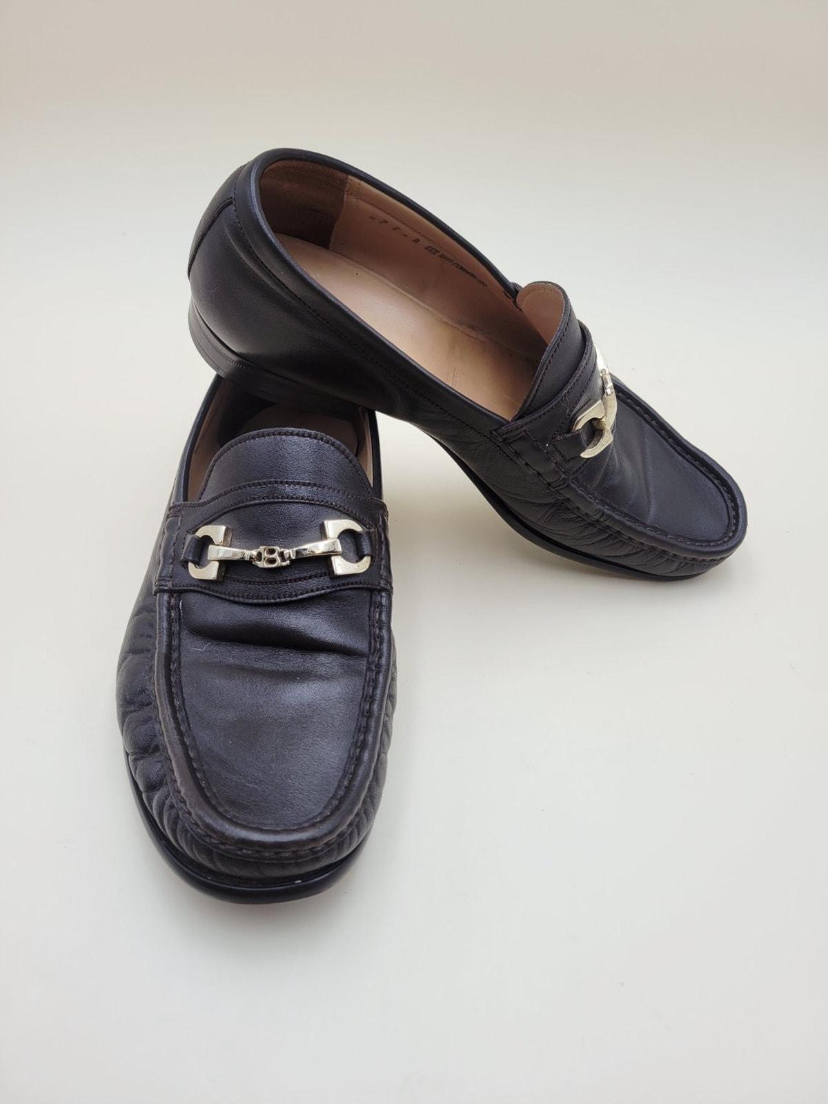 Bally Switzerland Men's Horsebit Loafers Dark Brown Leather Dress