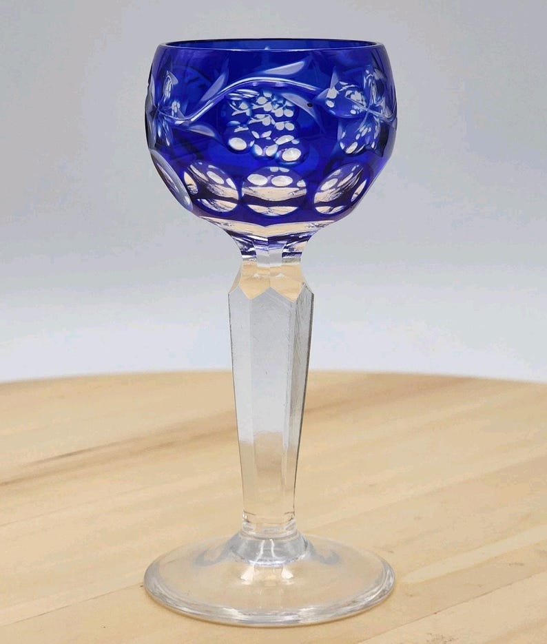 Juego de copas de cristal checo estilo bohemio vintage para licor: Copas de licor Rainbow Grapevine imagen 19