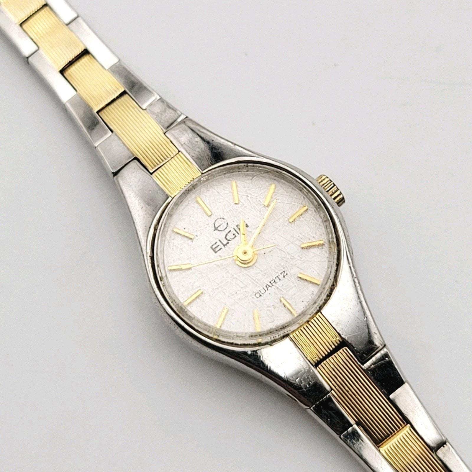 Elgin EL901-012 5Y30 Watch Woman's Quartz Two Tones Vintage New