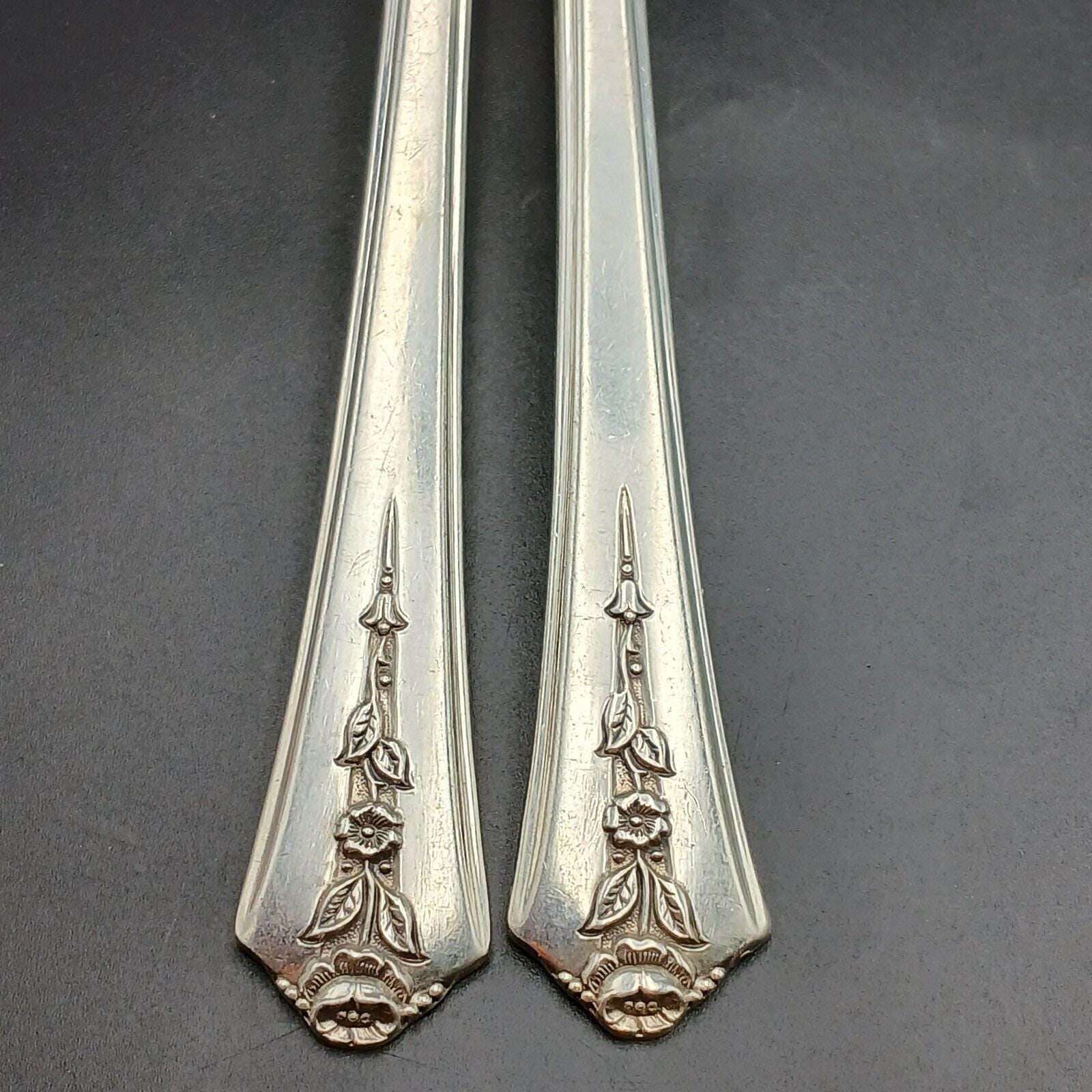 Set 2 Holmes and Edwards SPRING GARDEN Salad FORK Flatware