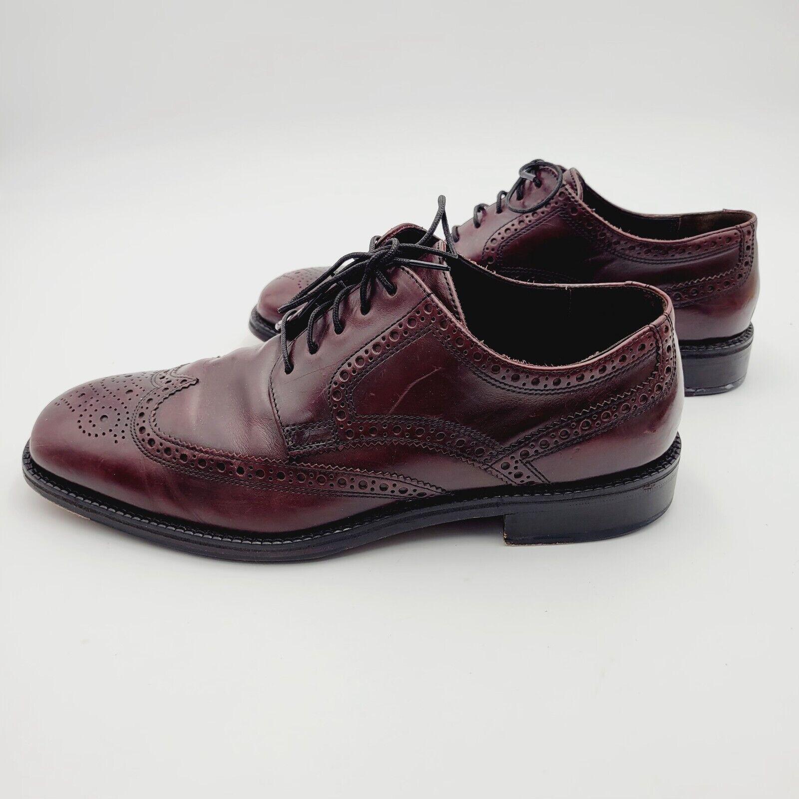 Vtg COLE HAAN Preston Brown Leather Classic Wingtip Oxford  display picture 3