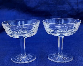 Waterford Crystal Ashling Sherbet Champagneglas 4,25" Set med 2 VTG Glas