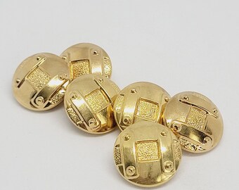 6 Lidz BROTHERS Golden metal replacement blazer Buttons Rare Unique
