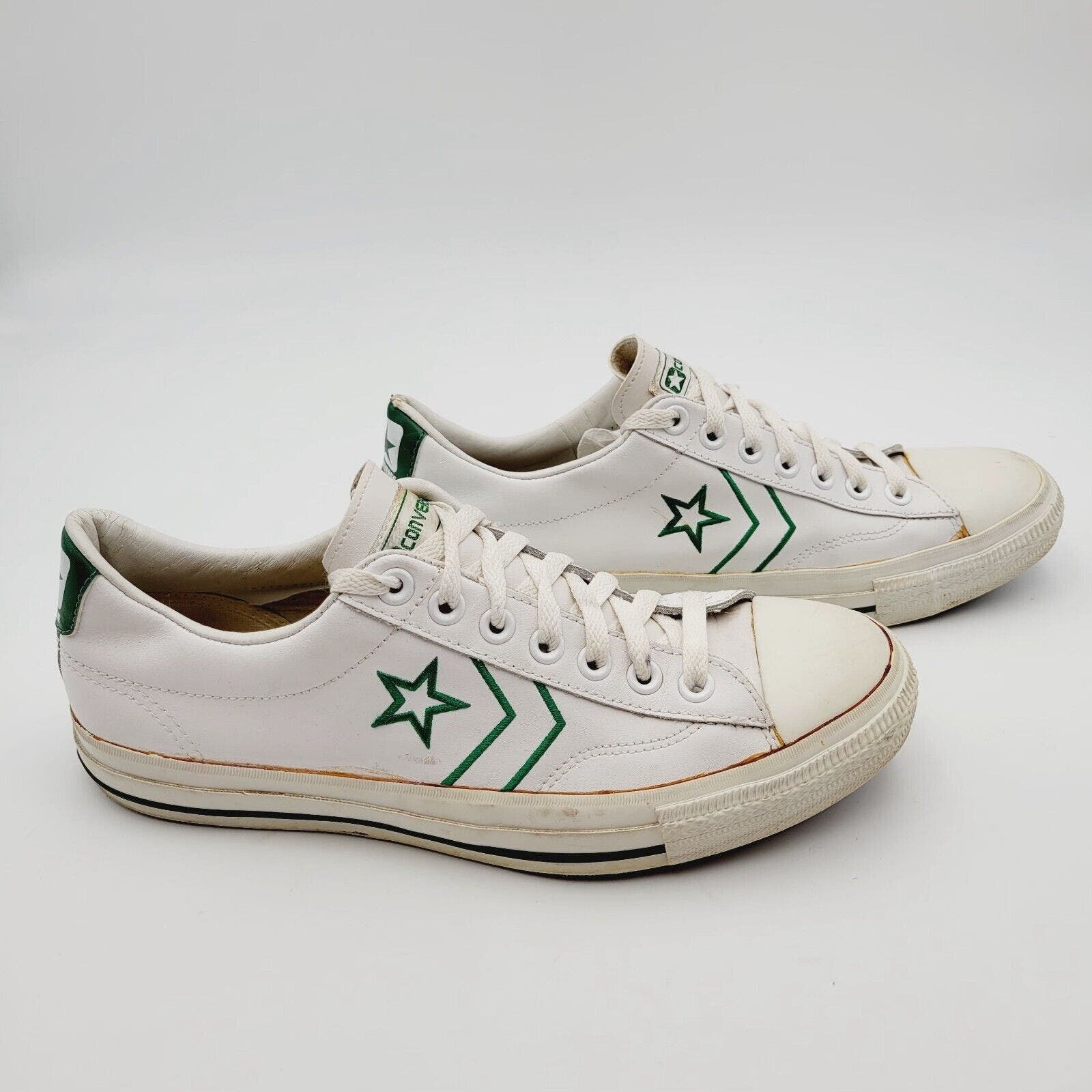 Buy Converse Pro All Star Leather Sneakers White Green Rare  display picture 2