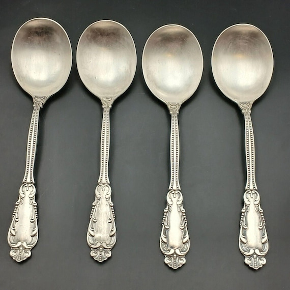 Set of 4 Holmes Edwards XIV Silverplate Soup Spoon Pat 1896 Discontinued Etsy