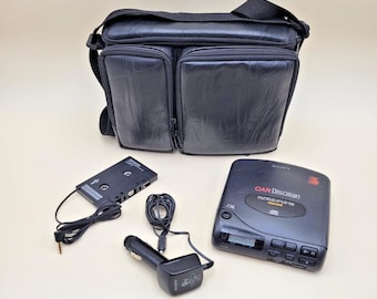 Sony D-802K Auto Discman Tragbarer CD Spieler Mega Bass Anti-Shock Japan 1990er Jahre Tasche