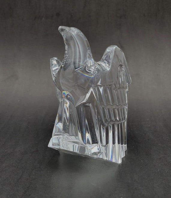 Steuben Eagle Bird Figurine Art Glass Vtg Signed Crystal Glass