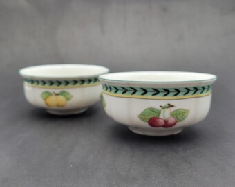 Set 2 French Garden FLEURENCE by VILLEROY & BOCH 1748 Soup Cereal Bowl 4-5/8"