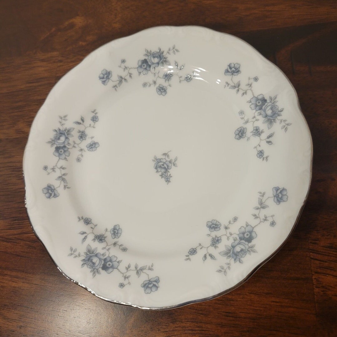 New JOHANN HAVILAND Bavaria Germany Blue GARLAND Bread/butter Plates 6