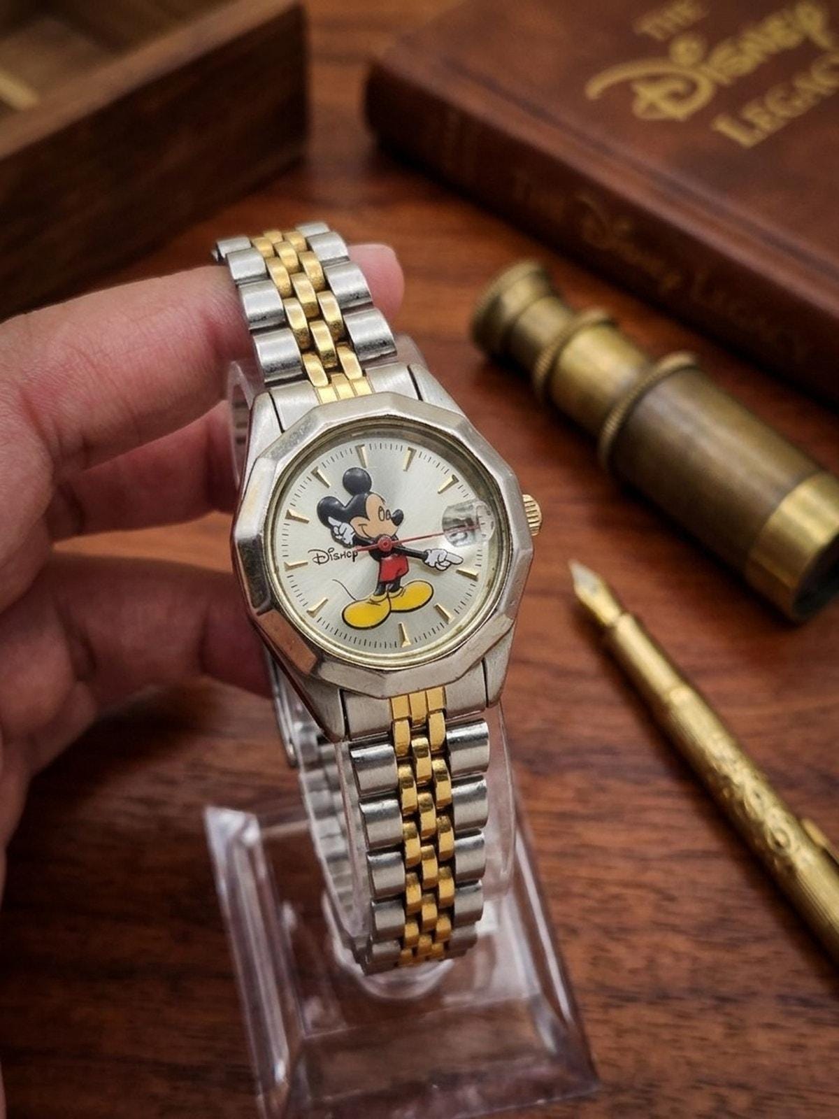Vintage Gold Mickey Mouse Watch - Etsy