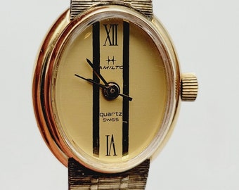 Hamilton Priscilla Watch Quartz Ladies WRISTWATCH 1/40 10k USA Vtg
