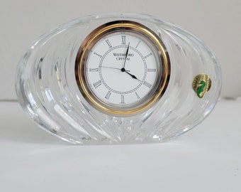 Vintage WATERFORD Crystal 6.5” Desk Mantel Clock NEW battery Video