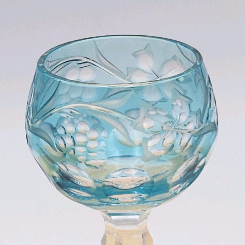 Juego de copas de cristal checo estilo bohemio vintage para licor: Copas de licor Rainbow Grapevine imagen 12